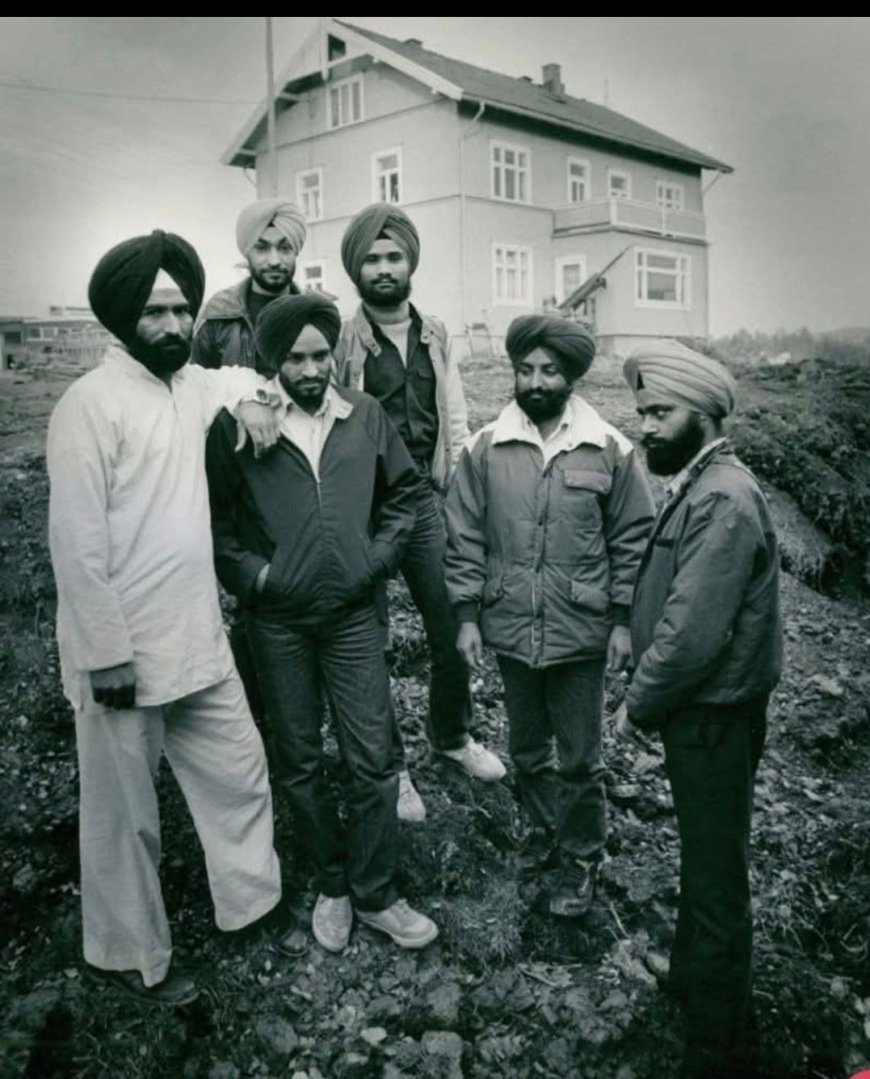 Sikhs in front of Oslo Gurdwara 1980-83